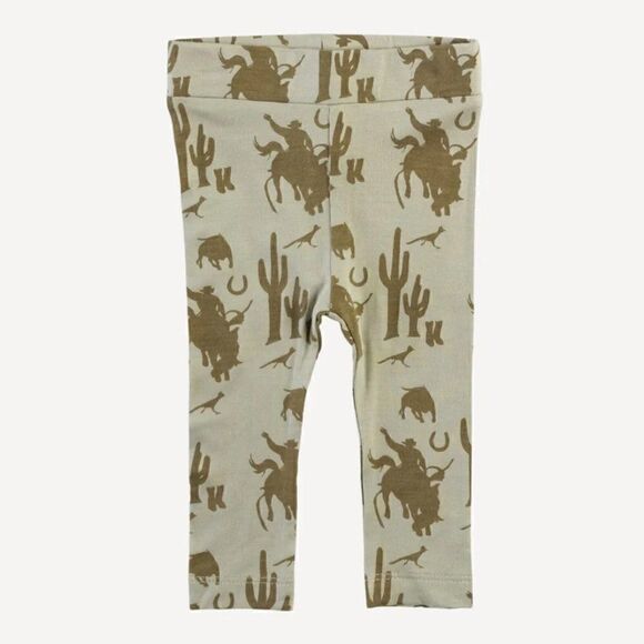 NWT! Kate Quinn Cowboy Print Bamboo Leggings, Size 8Y - Picture 1 of 3
